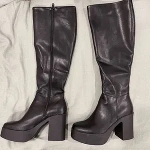 Vegan Boots Lamoda Slick Nicks Knee High Platform Boots La Moda